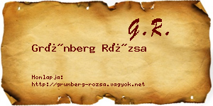 Grünberg Rózsa névjegykártya